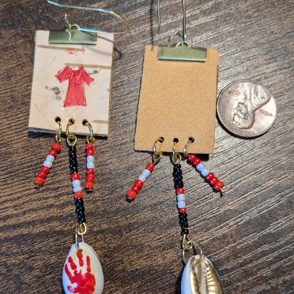 Missing Murdered Indigenous Women & People MMIWP Birch Bark Earrings - Picture 2 of 3